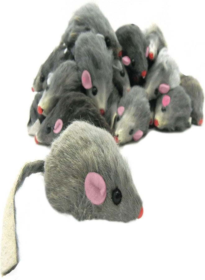 Labriciyon 5 Pcs Gray Fur Rattle Mouse Cat Toy Mice Animal Toy Pet Supplies Furry Play Combo - Cat Toy Mix - Image 1